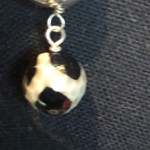 SIMON SEBBAG Sterling Silver Hammered Turtle Shell Agate Drop Dangle Earrings - Picture 9 of 11